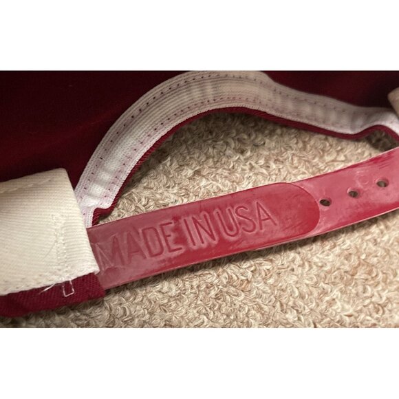 Vintage 80s Large TPC PGA Golf New Era Pro Model Snapback Hat Cap USA Maroon - Picture 7 of 9